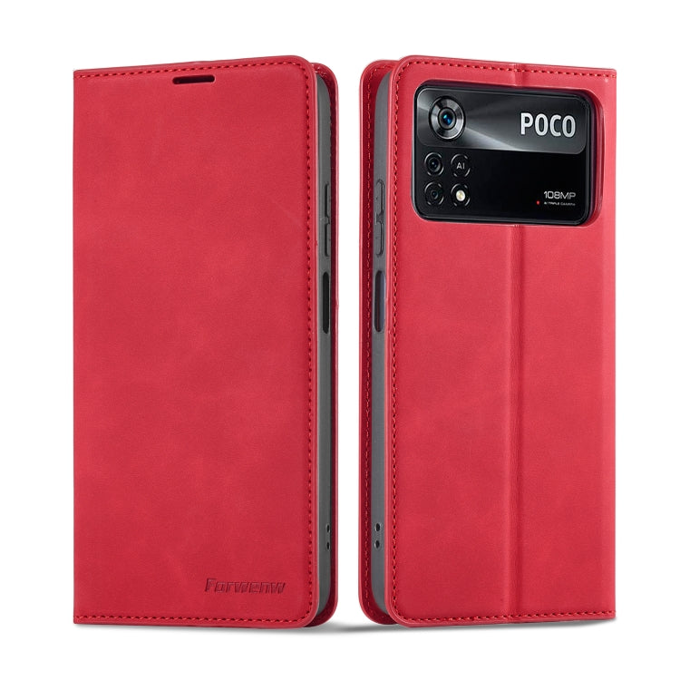 For Xiaomi Poco X4 Pro 5G Forwenw Dream Series Oil Edge Strong Magnetism Leather Phone Case