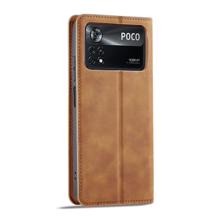 For Xiaomi Poco X4 Pro 5G Forwenw Dream Series Oil Edge Strong Magnetism Leather Phone Case