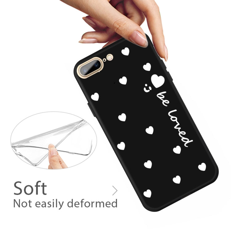 For iPhone 8 Plus / 7 Plus Smiling Face Multiple Love-hearts Pattern Colorful Frosted TPU Phone Protective Case