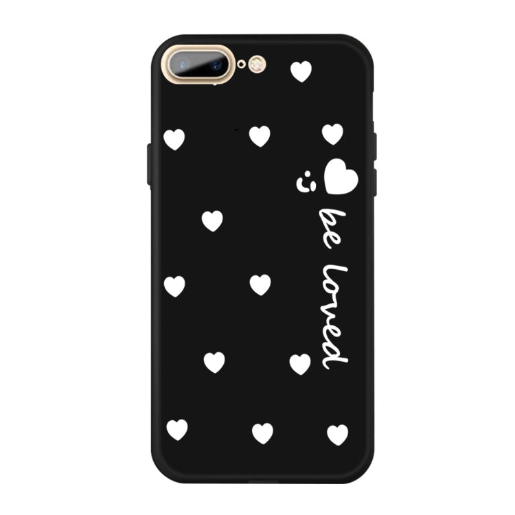 For iPhone 8 Plus / 7 Plus Smiling Face Multiple Love-hearts Pattern Colorful Frosted TPU Phone Protective Case