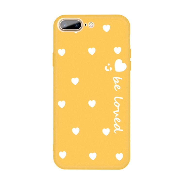 For iPhone 8 Plus / 7 Plus Smiling Face Multiple Love-hearts Pattern Colorful Frosted TPU Phone Protective Case
