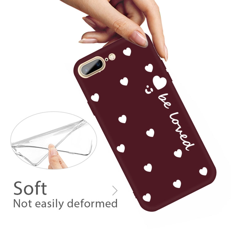 For iPhone 8 Plus / 7 Plus Smiling Face Multiple Love-hearts Pattern Colorful Frosted TPU Phone Protective Case