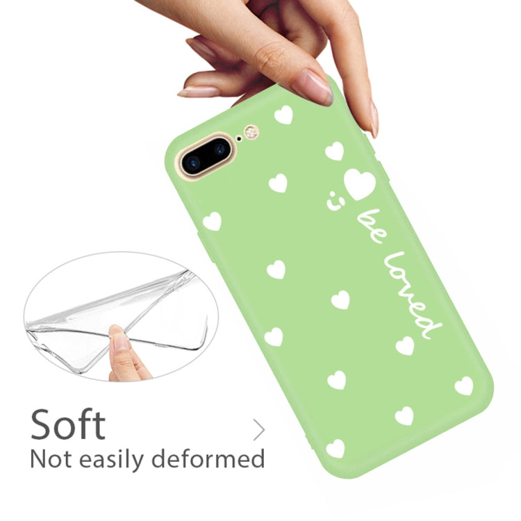 For iPhone 8 Plus / 7 Plus Smiling Face Multiple Love-hearts Pattern Colorful Frosted TPU Phone Protective Case