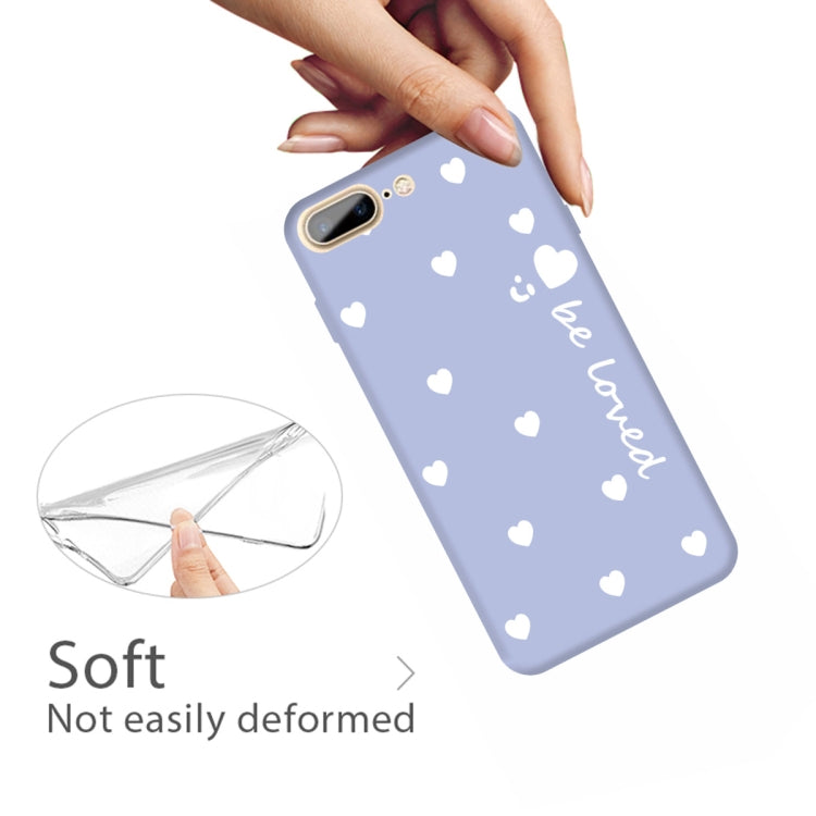 For iPhone 8 Plus / 7 Plus Smiling Face Multiple Love-hearts Pattern Colorful Frosted TPU Phone Protective Case