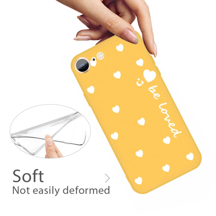 For iPhone SE 2022 / SE 2020 / 8 / 7 Smiling Face Multiple Love-hearts Pattern Colorful Frosted TPU Phone Protective Case