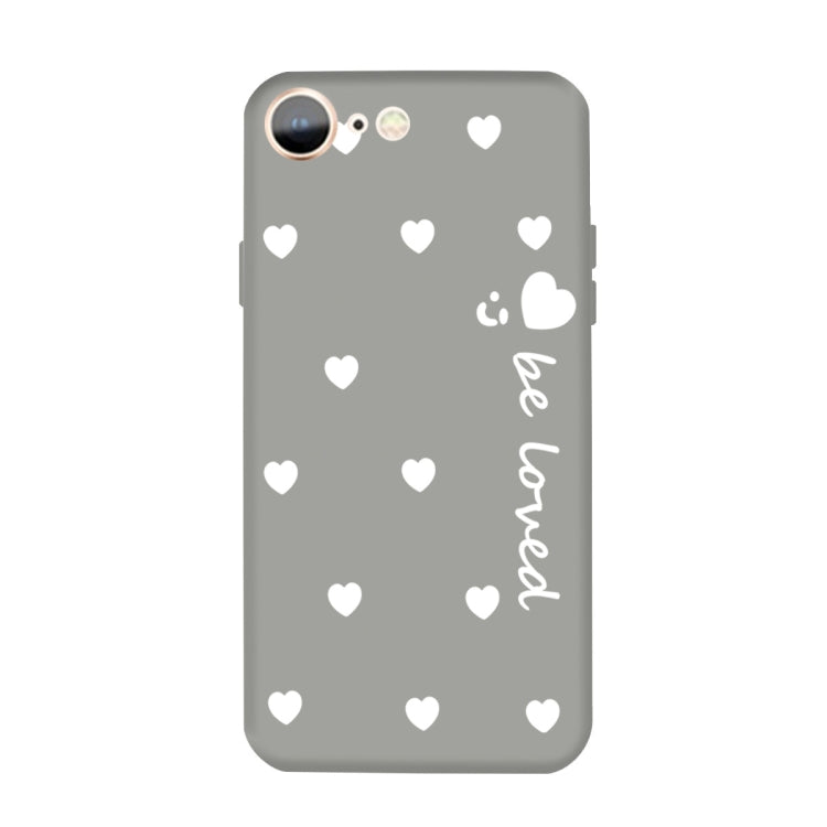 For iPhone SE 2022 / SE 2020 / 8 / 7 Smiling Face Multiple Love-hearts Pattern Colorful Frosted TPU Phone Protective Case