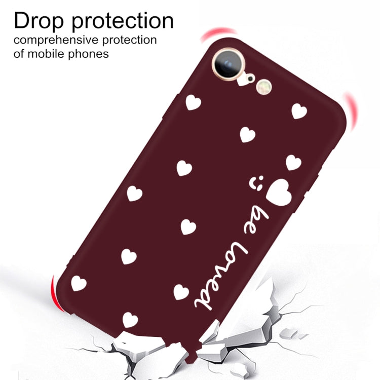For iPhone SE 2022 / SE 2020 / 8 / 7 Smiling Face Multiple Love-hearts Pattern Colorful Frosted TPU Phone Protective Case