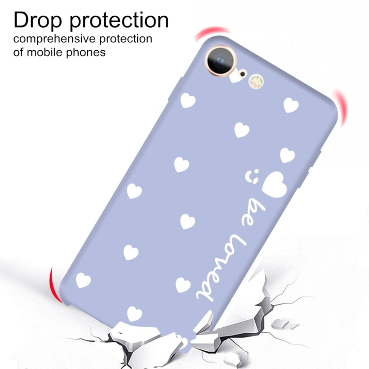 For iPhone SE 2022 / SE 2020 / 8 / 7 Smiling Face Multiple Love-hearts Pattern Colorful Frosted TPU Phone Protective Case