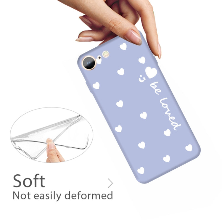 For iPhone SE 2022 / SE 2020 / 8 / 7 Smiling Face Multiple Love-hearts Pattern Colorful Frosted TPU Phone Protective Case