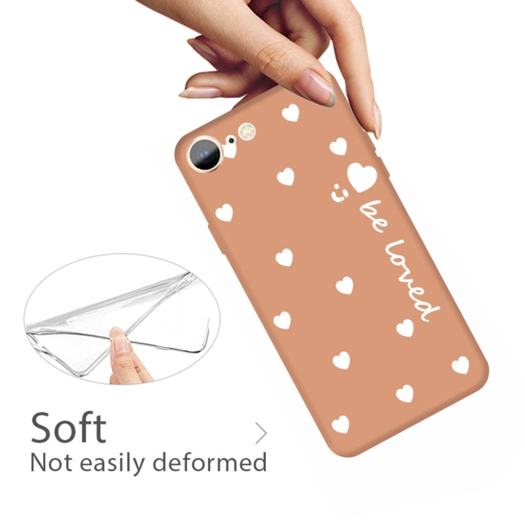 For iPhone SE 2022 / SE 2020 / 8 / 7 Smiling Face Multiple Love-hearts Pattern Colorful Frosted TPU Phone Protective Case