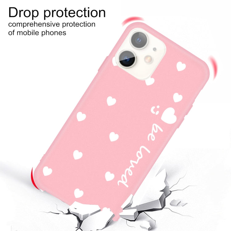 For iPhone 11 Smiling Face Multiple Love-hearts Pattern Colorful Frosted TPU Phone Protective Case