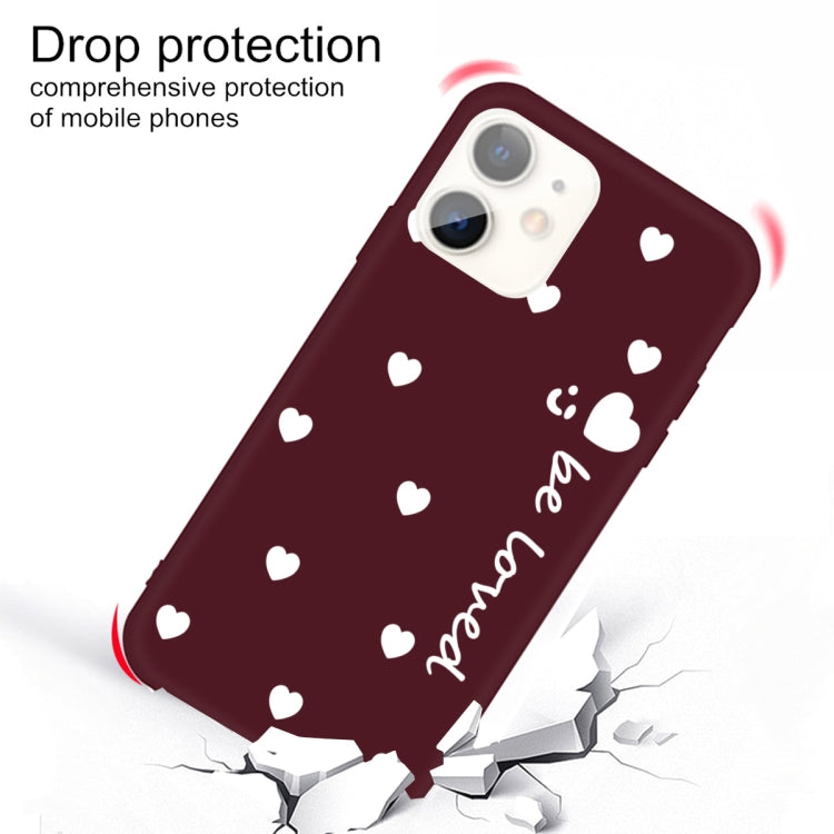 For iPhone 11 Smiling Face Multiple Love-hearts Pattern Colorful Frosted TPU Phone Protective Case