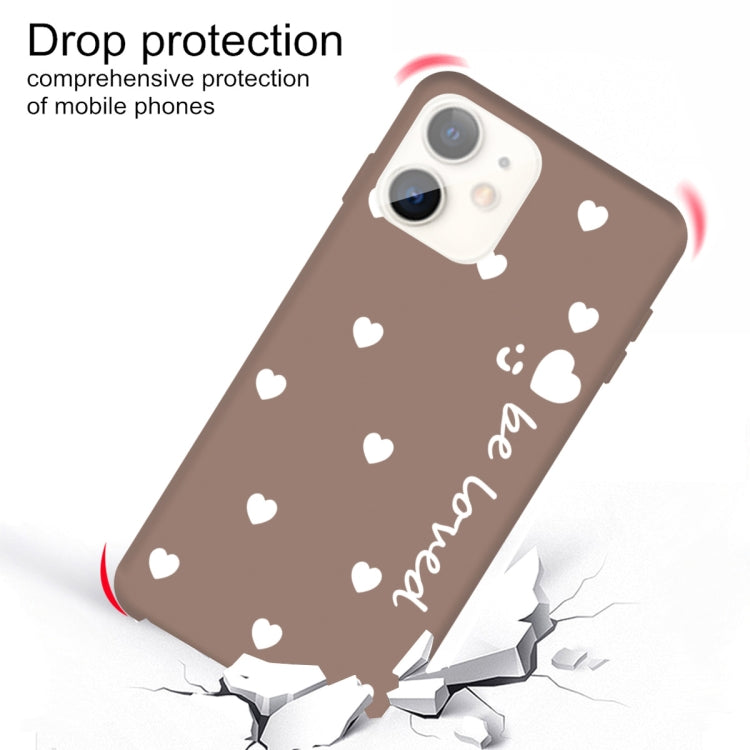 For iPhone 11 Smiling Face Multiple Love-hearts Pattern Colorful Frosted TPU Phone Protective Case