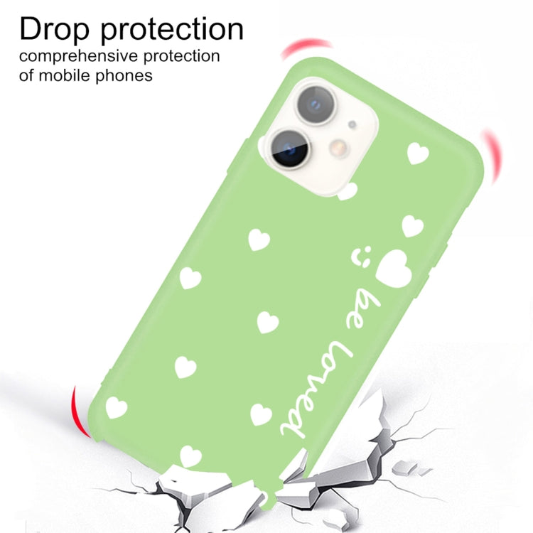 For iPhone 11 Smiling Face Multiple Love-hearts Pattern Colorful Frosted TPU Phone Protective Case