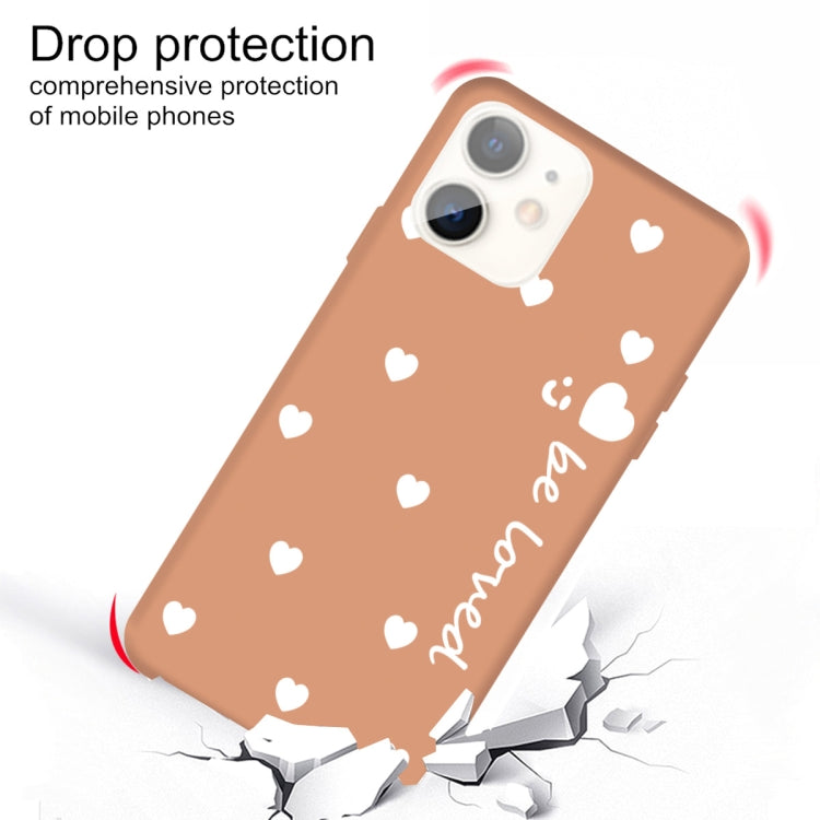 For iPhone 11 Smiling Face Multiple Love-hearts Pattern Colorful Frosted TPU Phone Protective Case