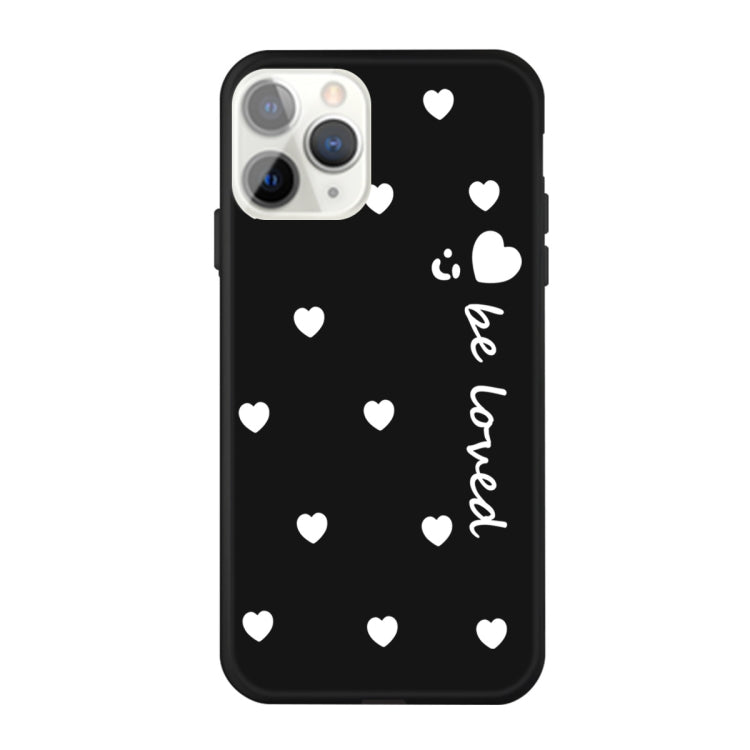 For iPhone 11 Pro Smiling Face Multiple Love-hearts Pattern Colorful Frosted TPU Phone Protective Case