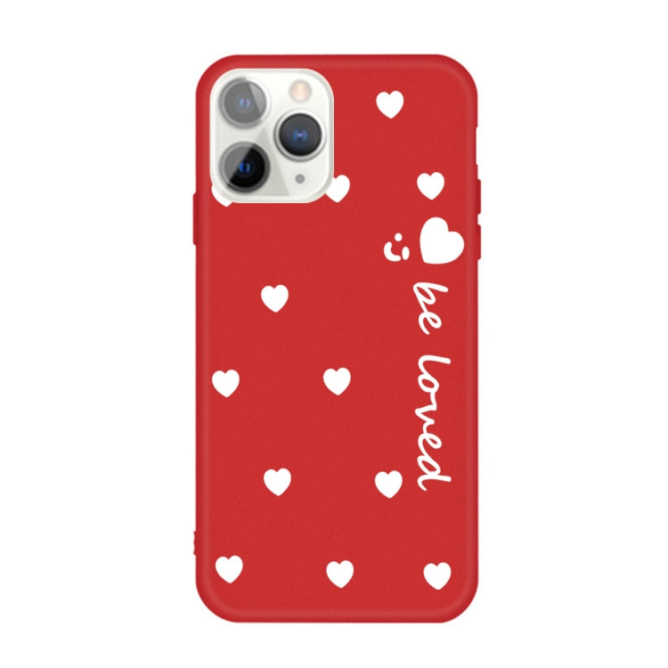 For iPhone 11 Pro Smiling Face Multiple Love-hearts Pattern Colorful Frosted TPU Phone Protective Case