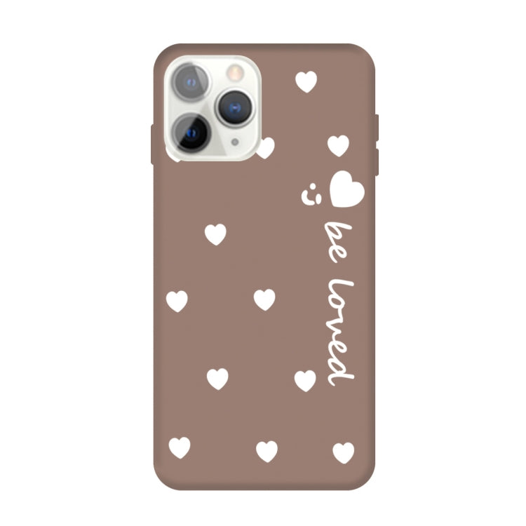 For iPhone 11 Pro Smiling Face Multiple Love-hearts Pattern Colorful Frosted TPU Phone Protective Case