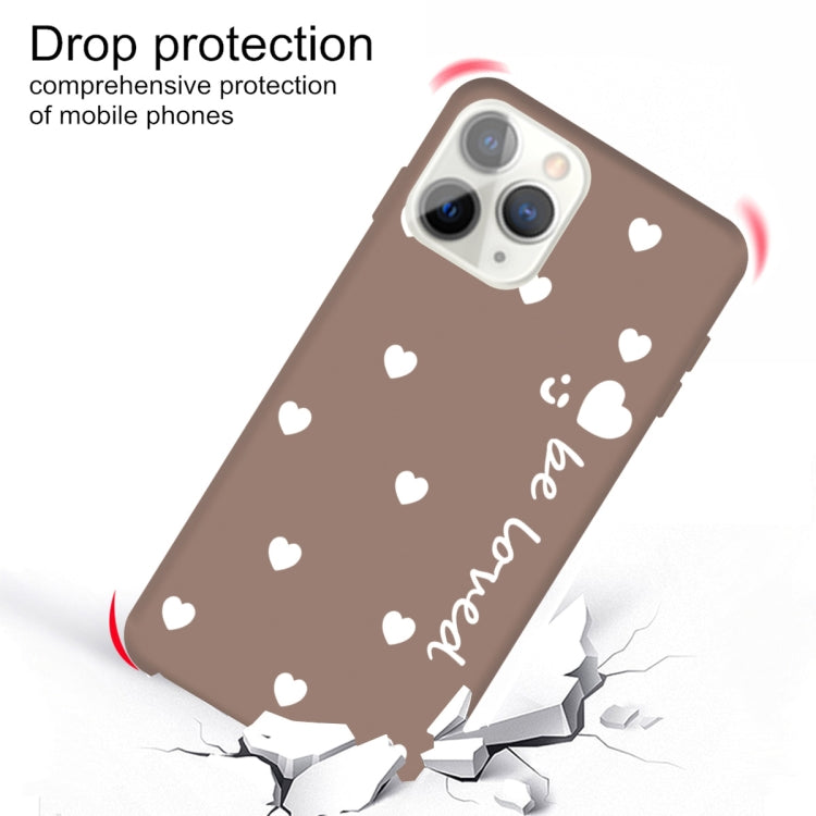 For iPhone 11 Pro Smiling Face Multiple Love-hearts Pattern Colorful Frosted TPU Phone Protective Case