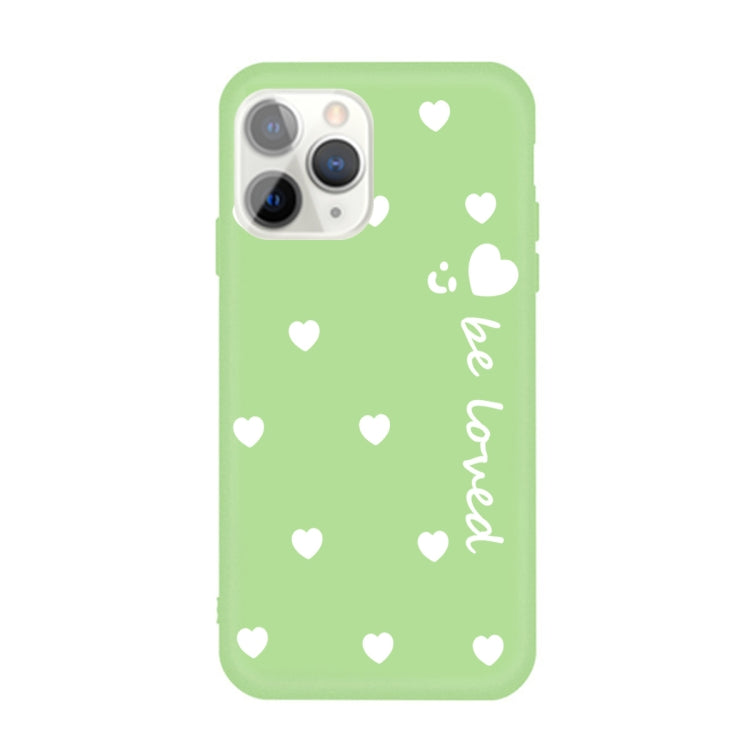 For iPhone 11 Pro Smiling Face Multiple Love-hearts Pattern Colorful Frosted TPU Phone Protective Case