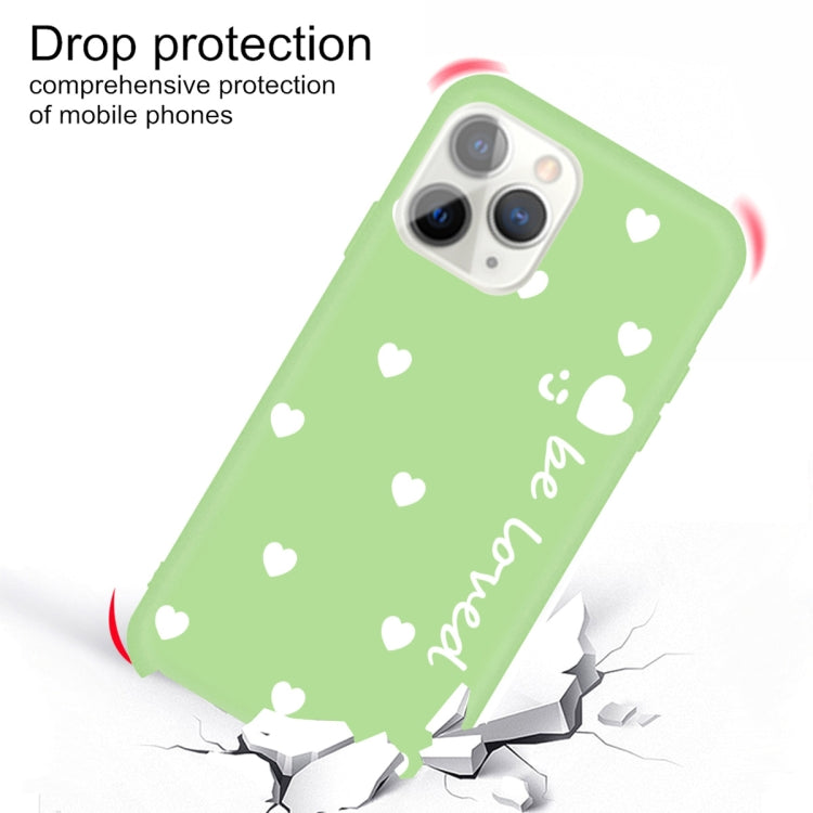 For iPhone 11 Pro Smiling Face Multiple Love-hearts Pattern Colorful Frosted TPU Phone Protective Case