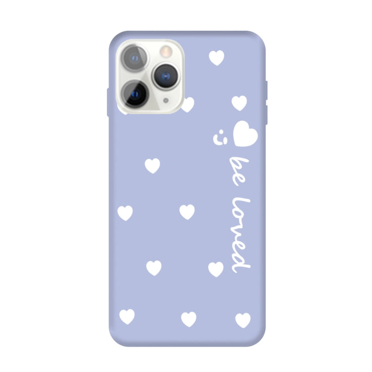 For iPhone 11 Pro Smiling Face Multiple Love-hearts Pattern Colorful Frosted TPU Phone Protective Case