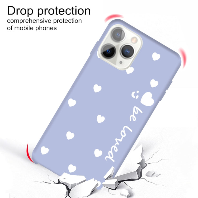 For iPhone 11 Pro Smiling Face Multiple Love-hearts Pattern Colorful Frosted TPU Phone Protective Case