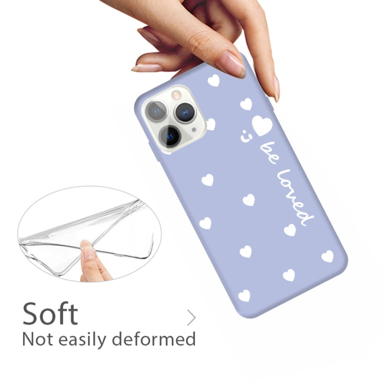 For iPhone 11 Pro Smiling Face Multiple Love-hearts Pattern Colorful Frosted TPU Phone Protective Case