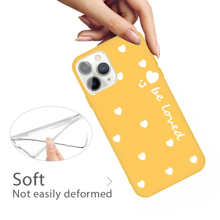 For iPhone 11 Pro Max Smiling Face Multiple Love-hearts Pattern Colorful Frosted TPU Phone Protective Case
