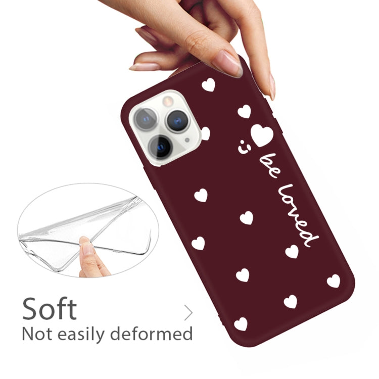 For iPhone 11 Pro Max Smiling Face Multiple Love-hearts Pattern Colorful Frosted TPU Phone Protective Case