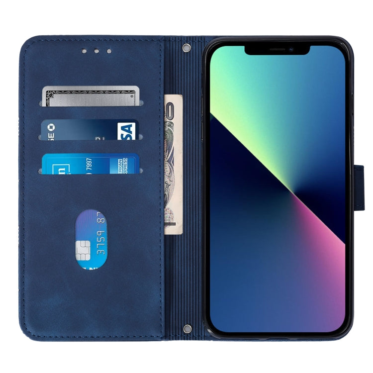 For iPhone 13 Crossbody 3D Embossed Flip Leather Phone Case