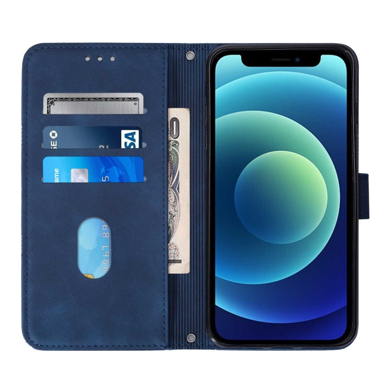 For iPhone 12 Crossbody 3D Embossed Flip Leather Phone Case