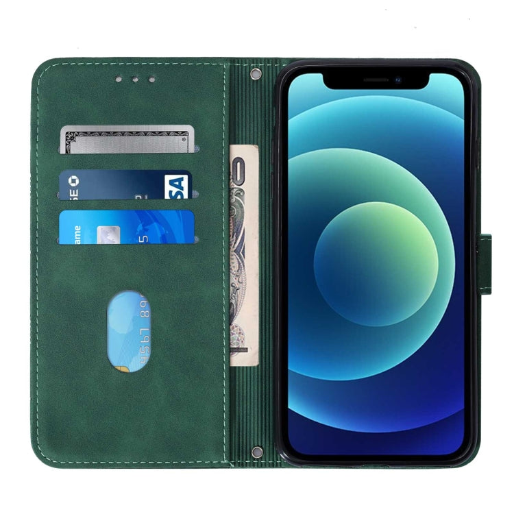 For iPhone 12 Crossbody 3D Embossed Flip Leather Phone Case