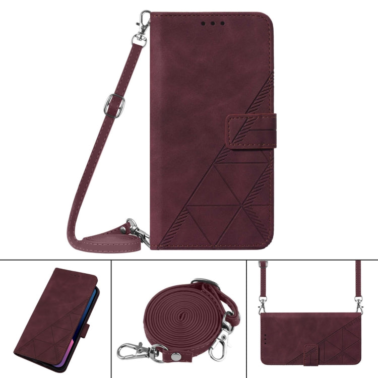 For iPhone 12 Crossbody 3D Embossed Flip Leather Phone Case