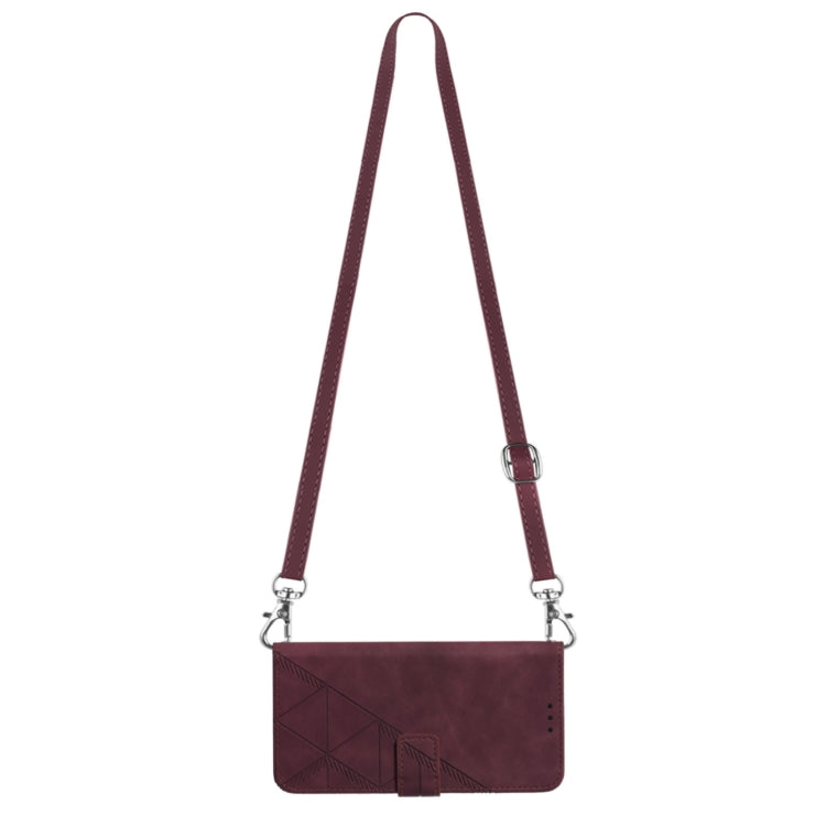 For iPhone 12 Crossbody 3D Embossed Flip Leather Phone Case