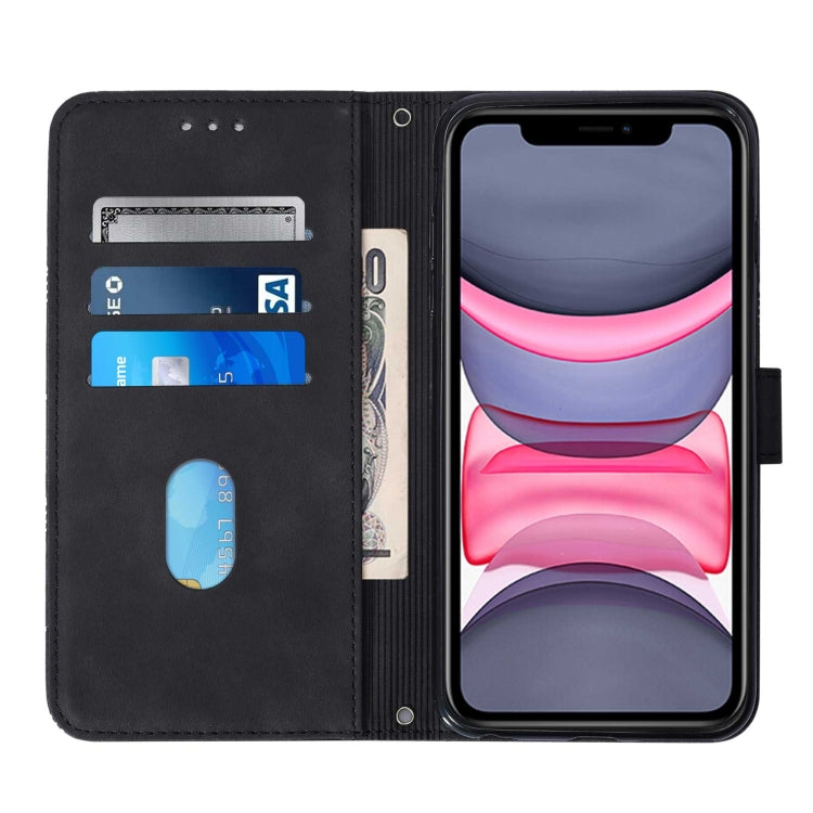 For iPhone 11 Crossbody 3D Embossed Flip Leather Phone Case