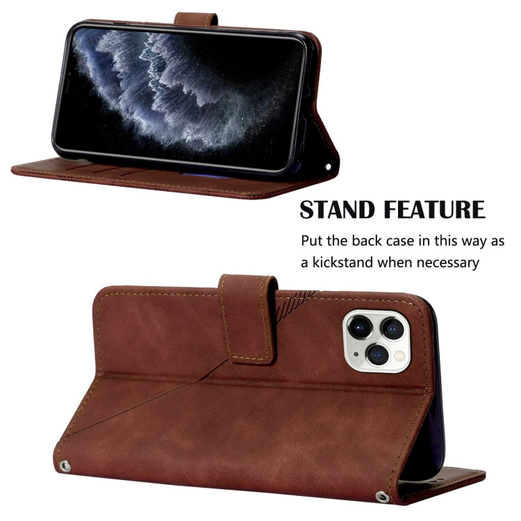 For iPhone 11 Pro Crossbody 3D Embossed Flip Leather Phone Case