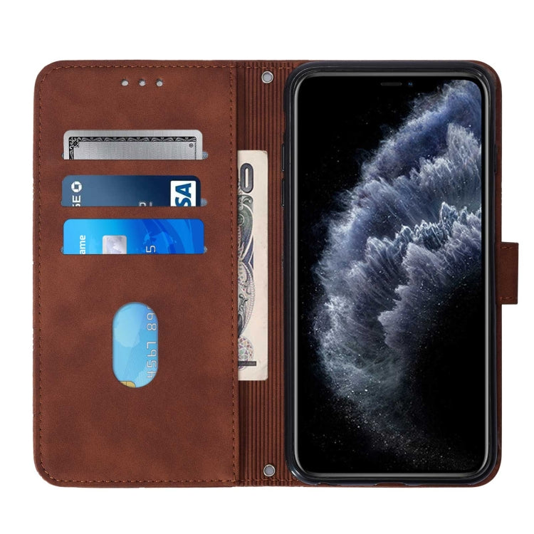 For iPhone 11 Pro Crossbody 3D Embossed Flip Leather Phone Case