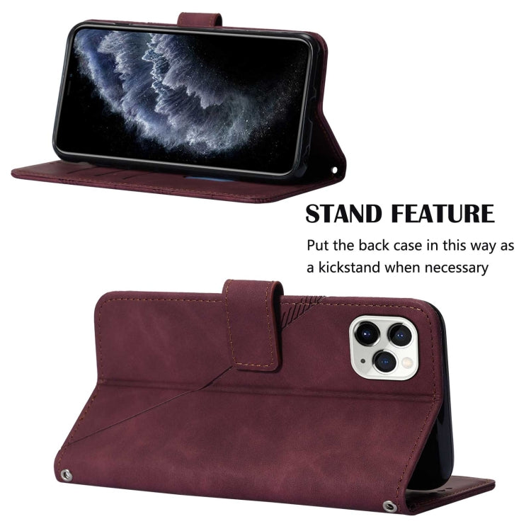 For iPhone 11 Pro Crossbody 3D Embossed Flip Leather Phone Case