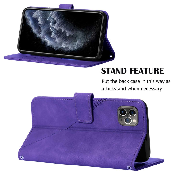 For iPhone 11 Pro Max Crossbody 3D Embossed Flip Leather Phone Case