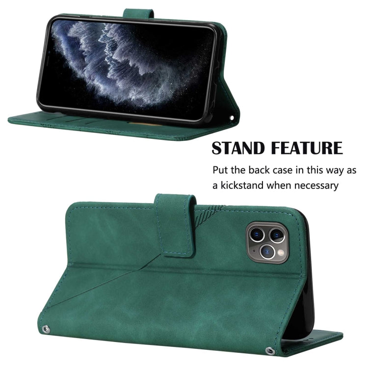 For iPhone 11 Pro Max Crossbody 3D Embossed Flip Leather Phone Case