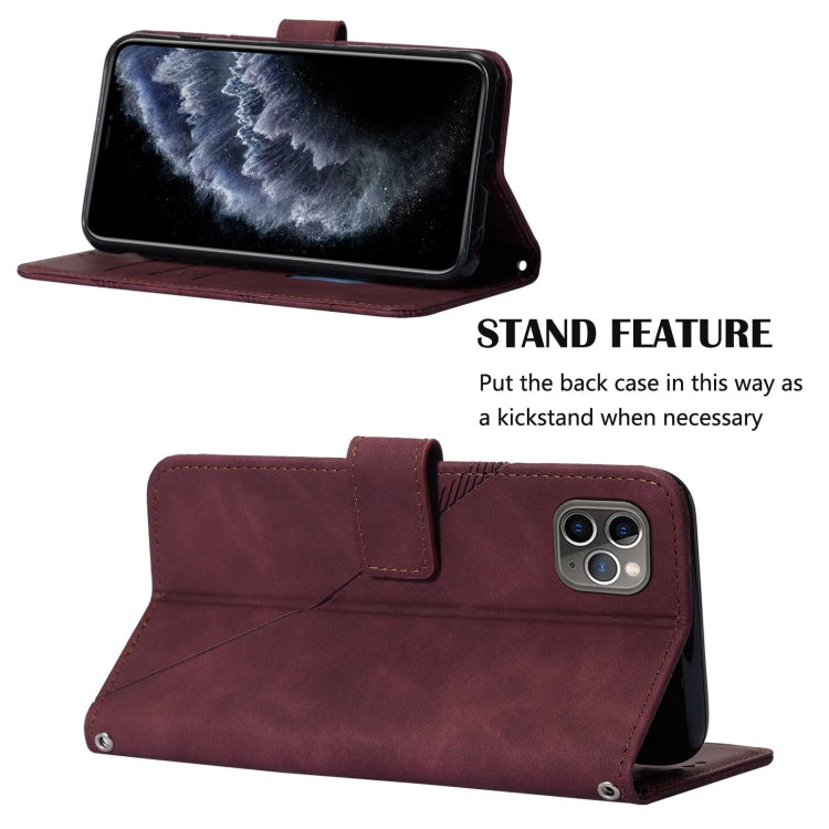 For iPhone 11 Pro Max Crossbody 3D Embossed Flip Leather Phone Case