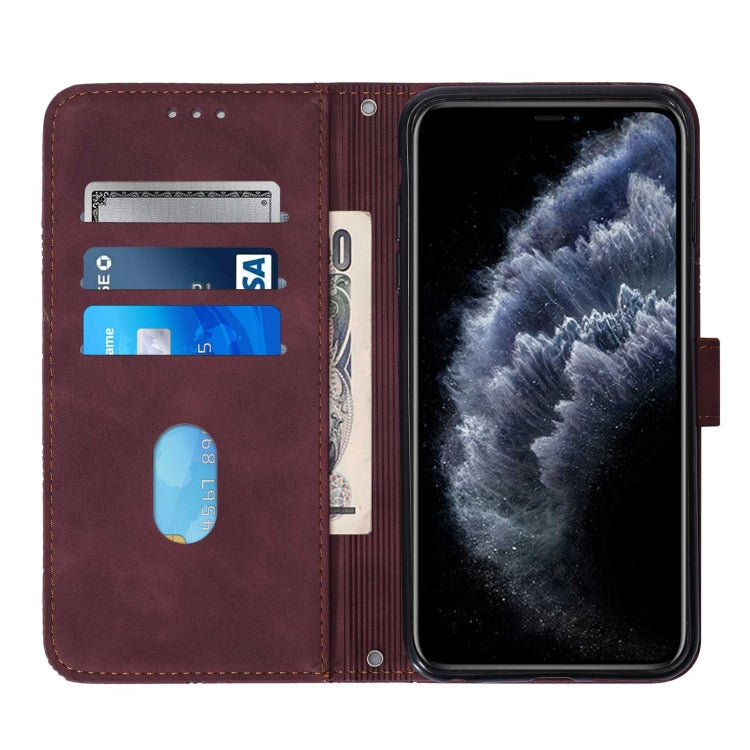 For iPhone 11 Pro Max Crossbody 3D Embossed Flip Leather Phone Case