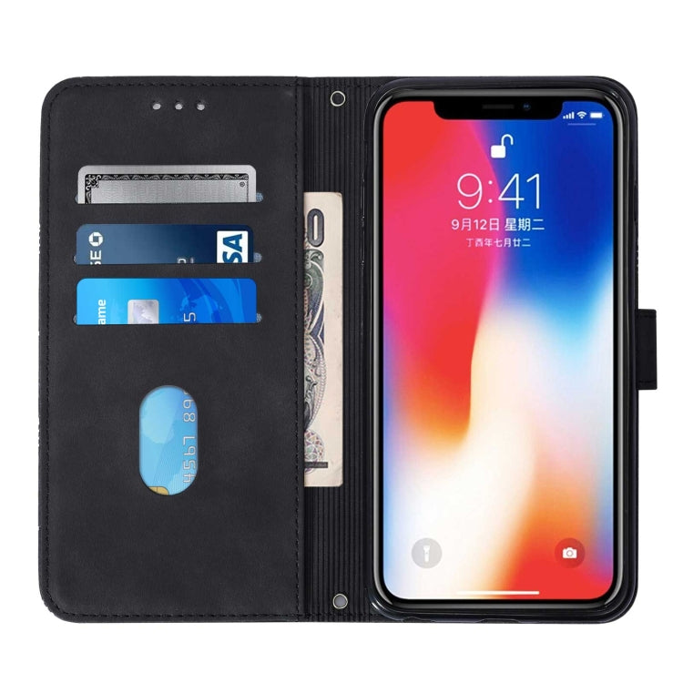 For iPhone X / XS Crossbody 3D Embossed Flip Leather Phone Case