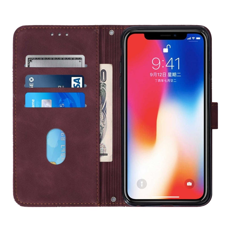 For iPhone X / XS Crossbody 3D Embossed Flip Leather Phone Case