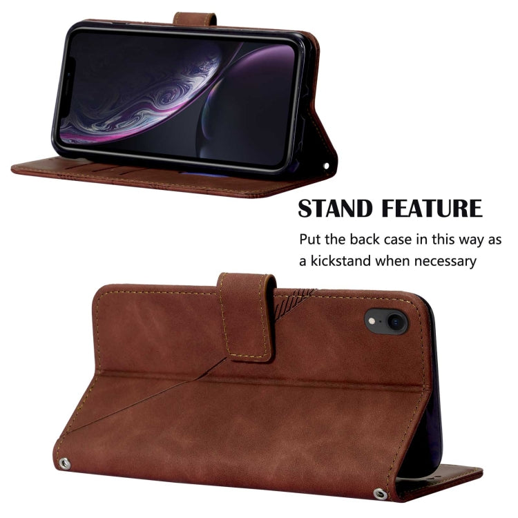 For iPhone XR Crossbody 3D Embossed Flip Leather Phone Case