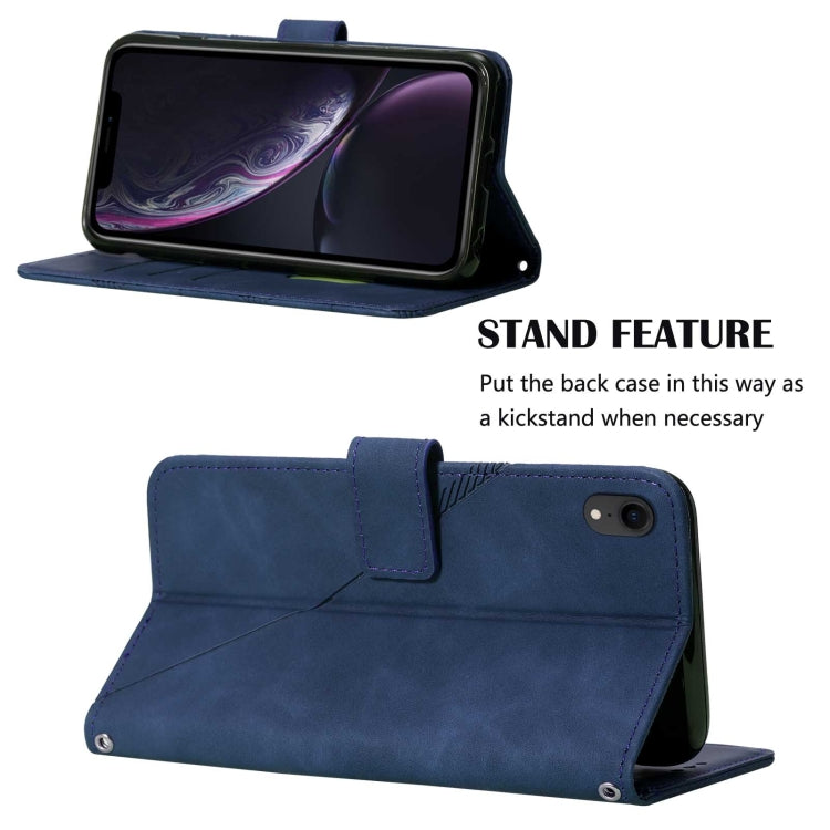 For iPhone XR Crossbody 3D Embossed Flip Leather Phone Case