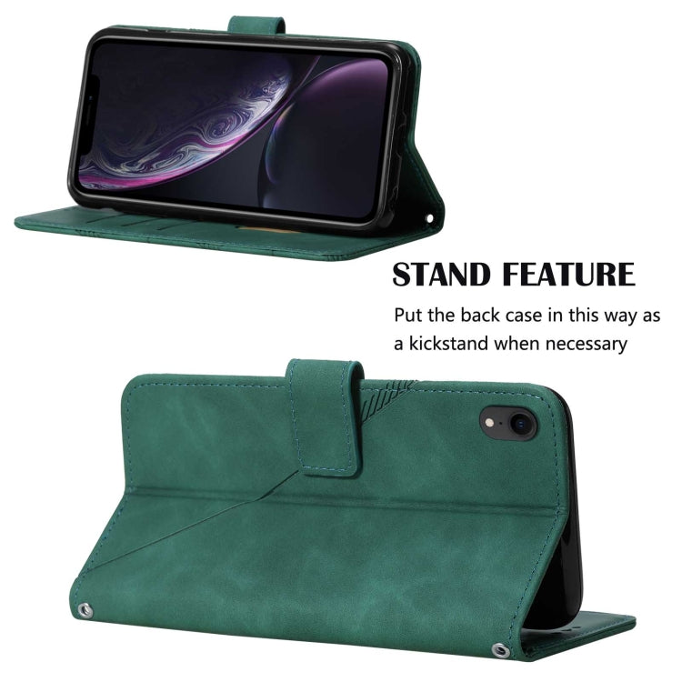 For iPhone XR Crossbody 3D Embossed Flip Leather Phone Case