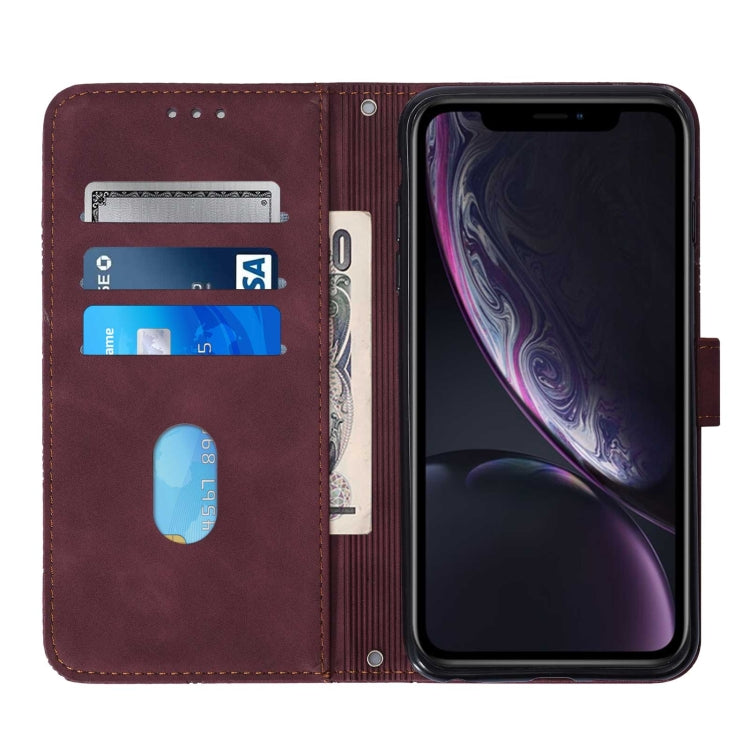 For iPhone XR Crossbody 3D Embossed Flip Leather Phone Case