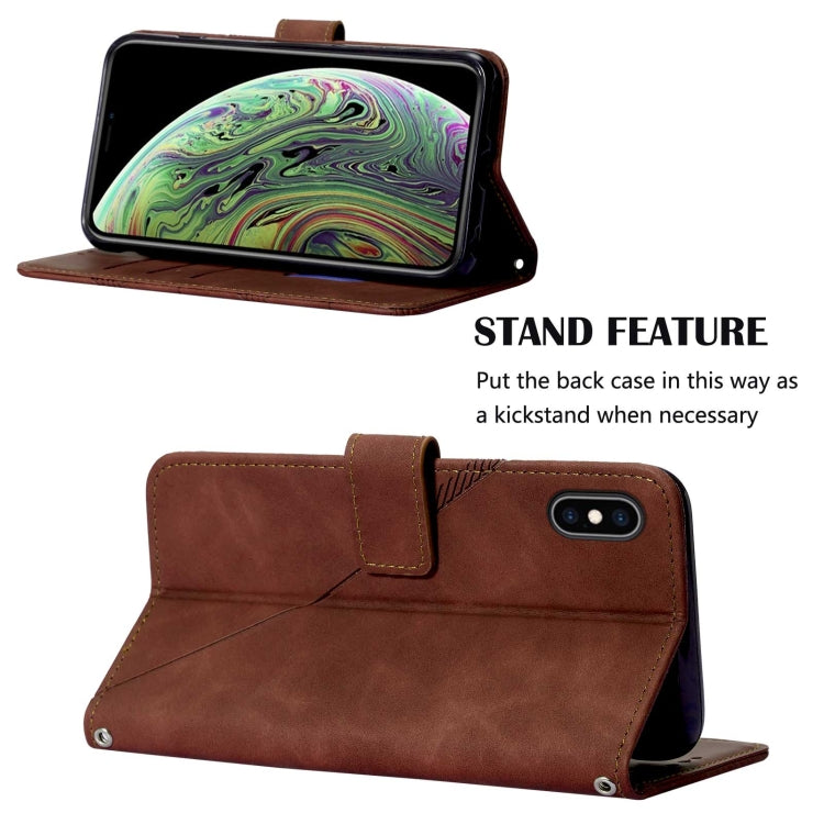 For iPhone XS Max Crossbody 3D Embossed Flip Leather Phone Case
